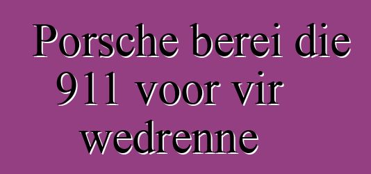Porsche berei die 911 voor vir wedrenne