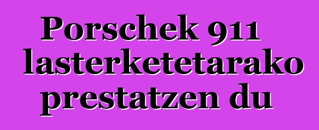 Porschek 911 lasterketetarako prestatzen du