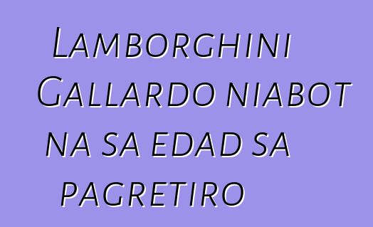 Lamborghini Gallardo niabot na sa edad sa pagretiro