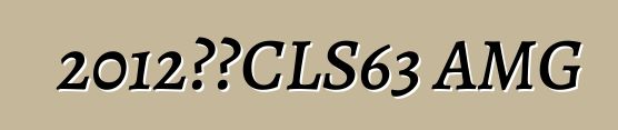 2012奔馳CLS63 AMG