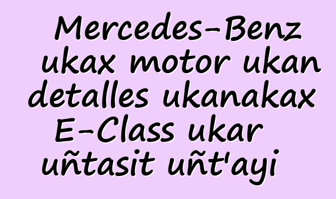 Mercedes-Benz ukax motor ukan detalles ukanakax E-Class ukar uñtasit uñt’ayi