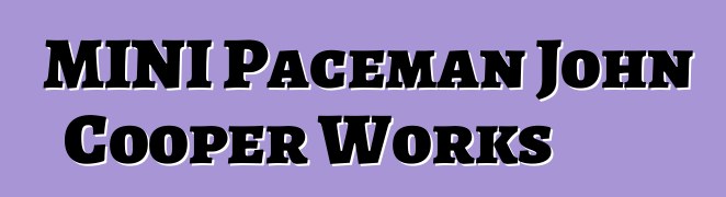 MINI Paceman John Cooper Works