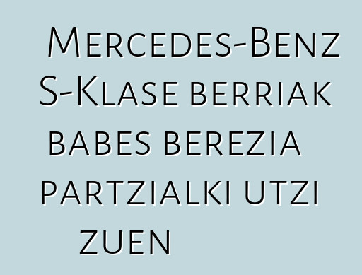 Mercedes-Benz S-Klase berriak babes berezia partzialki utzi zuen