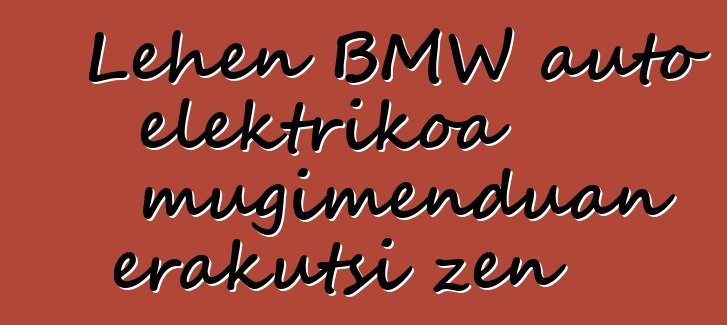 Lehen BMW auto elektrikoa mugimenduan erakutsi zen