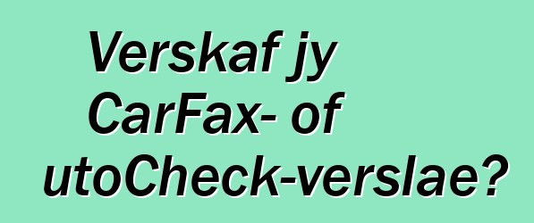 Verskaf jy CarFax- of AutoCheck-verslae?