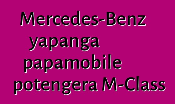 Mercedes-Benz yapanga papamobile potengera M-Class