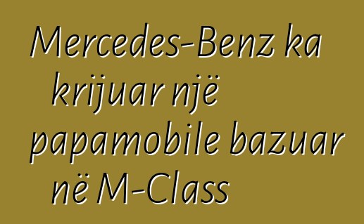 Mercedes-Benz ka krijuar një papamobile bazuar në M-Class