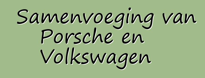 Samenvoeging van Porsche en Volkswagen