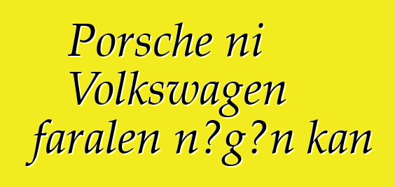 Porsche ni Volkswagen faralen ɲɔgɔn kan