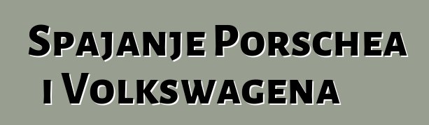 Spajanje Porschea i Volkswagena