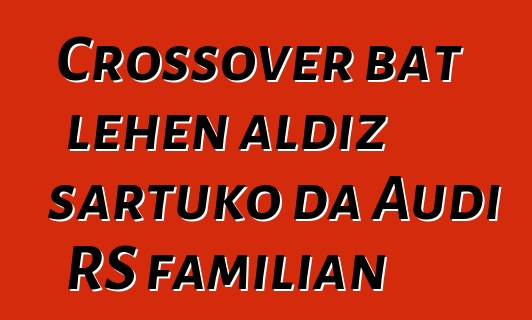 Crossover bat lehen aldiz sartuko da Audi RS familian