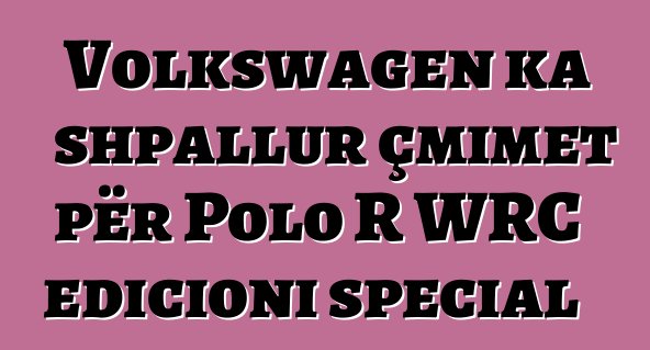 Volkswagen ka shpallur çmimet për Polo R WRC edicioni special