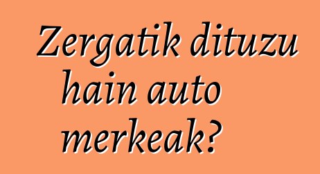 Zergatik dituzu hain auto merkeak?