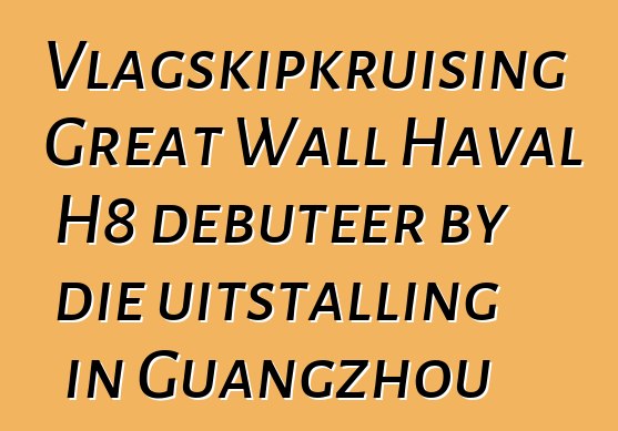 Vlagskipkruising Great Wall Haval H8 debuteer by die uitstalling in Guangzhou