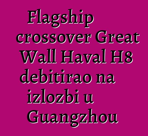 Flagship crossover Great Wall Haval H8 debitirao na izložbi u Guangzhou