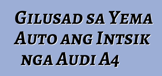 Gilusad sa Yema Auto ang Intsik nga Audi A4