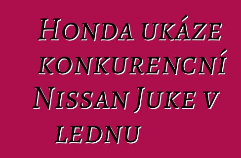 Honda ukáže konkurenční Nissan Juke v lednu