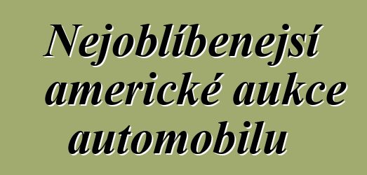 Nejoblíbenější americké aukce automobilů