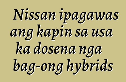 Nissan ipagawas ang kapin sa usa ka dosena nga bag-ong hybrids