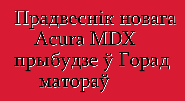 Прадвеснік новага Acura MDX прыбудзе ў Горад матораў