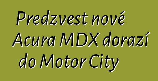 Předzvěst nové Acura MDX dorazí do Motor City