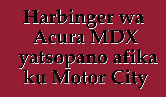 Harbinger wa Acura MDX yatsopano afika ku Motor City