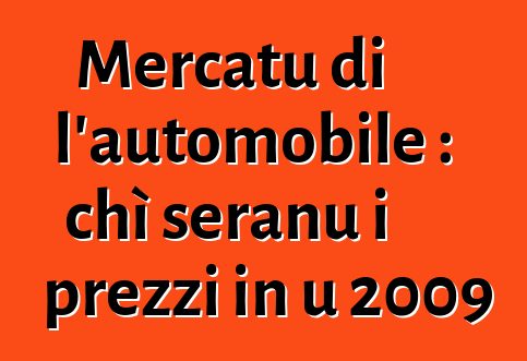 Mercatu di l'automobile : chì seranu i prezzi in u 2009