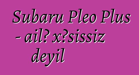 Subaru Pleo Plus - ailə xəsissiz deyil