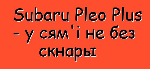 Subaru Pleo Plus - у сям'і не без скнары