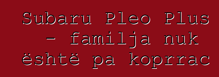 Subaru Pleo Plus - familja nuk është pa koprrac