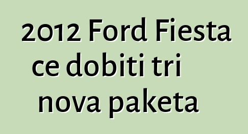 2012 Ford Fiesta će dobiti tri nova paketa