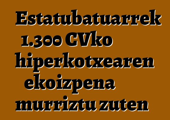 Estatubatuarrek 1.300 CVko hiperkotxearen ekoizpena murriztu zuten