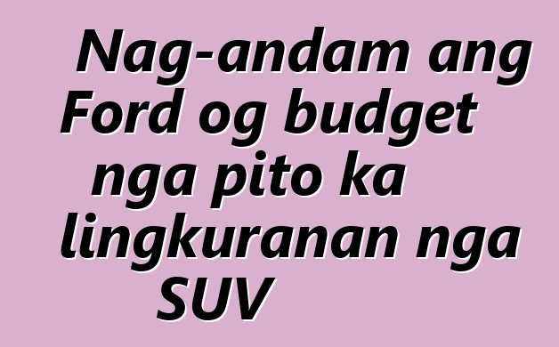 Nag-andam ang Ford og budget nga pito ka lingkuranan nga SUV