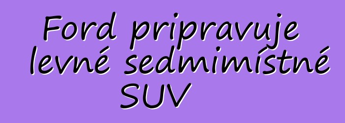 Ford připravuje levné sedmimístné SUV