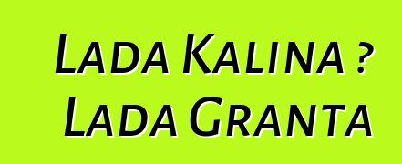 Lada Kalina 或 Lada Granta