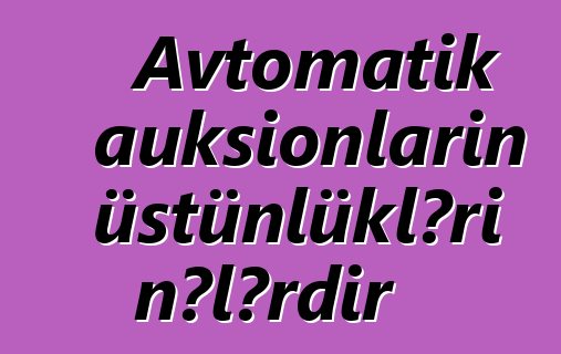 Avtomatik auksionların üstünlükləri nələrdir
