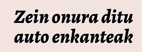 Zein onura ditu auto enkanteak