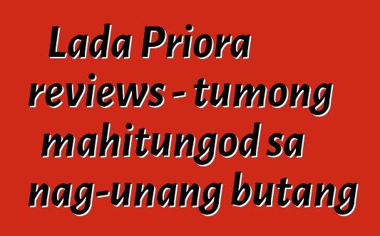 Lada Priora reviews - tumong mahitungod sa nag-unang butang