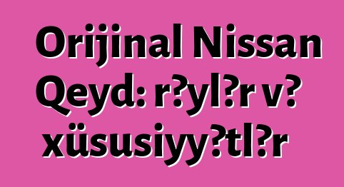 Orijinal Nissan Qeyd: rəylər və xüsusiyyətlər