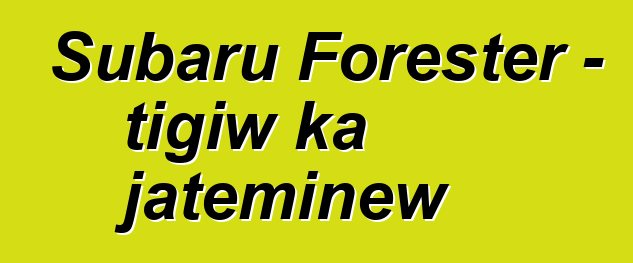 Subaru Forester – tigiw ka jateminɛw
