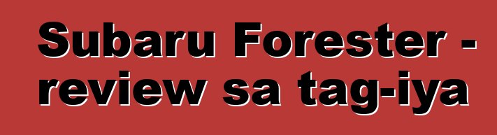 Subaru Forester – review sa tag-iya