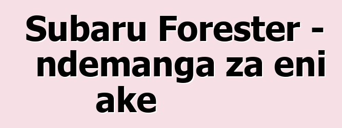 Subaru Forester - ndemanga za eni ake