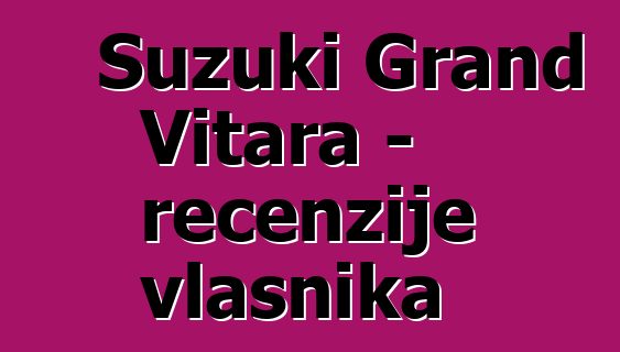 Suzuki Grand Vitara - recenzije vlasnika