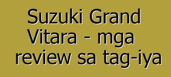 Suzuki Grand Vitara - mga review sa tag-iya