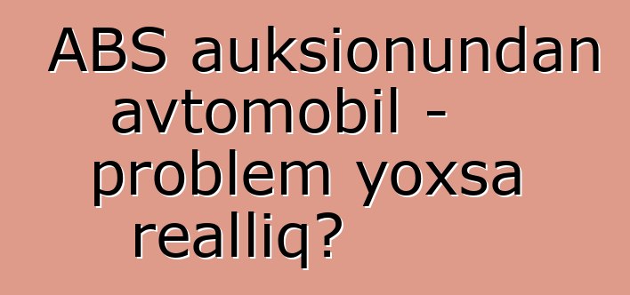 ABŞ auksionundan avtomobil - problem yoxsa reallıq?