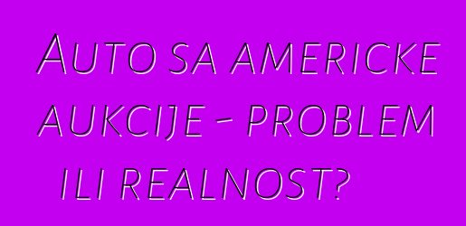 Auto sa američke aukcije - problem ili realnost?