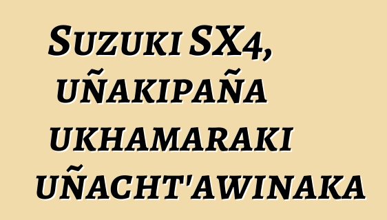 Suzuki SX4, uñakipaña ukhamaraki uñacht’awinaka