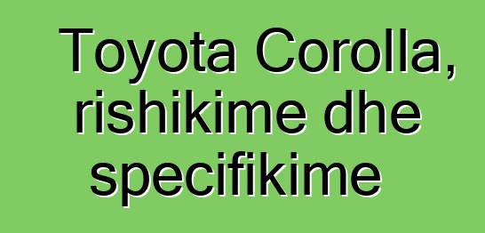 Toyota Corolla, rishikime dhe specifikime