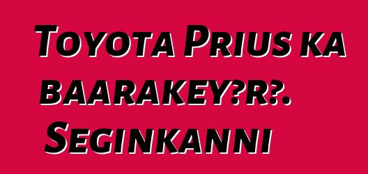 Toyota Prius ka baarakɛyɔrɔ. Seginkanni