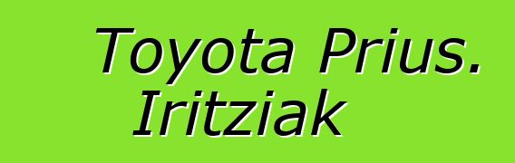Toyota Prius. Iritziak
